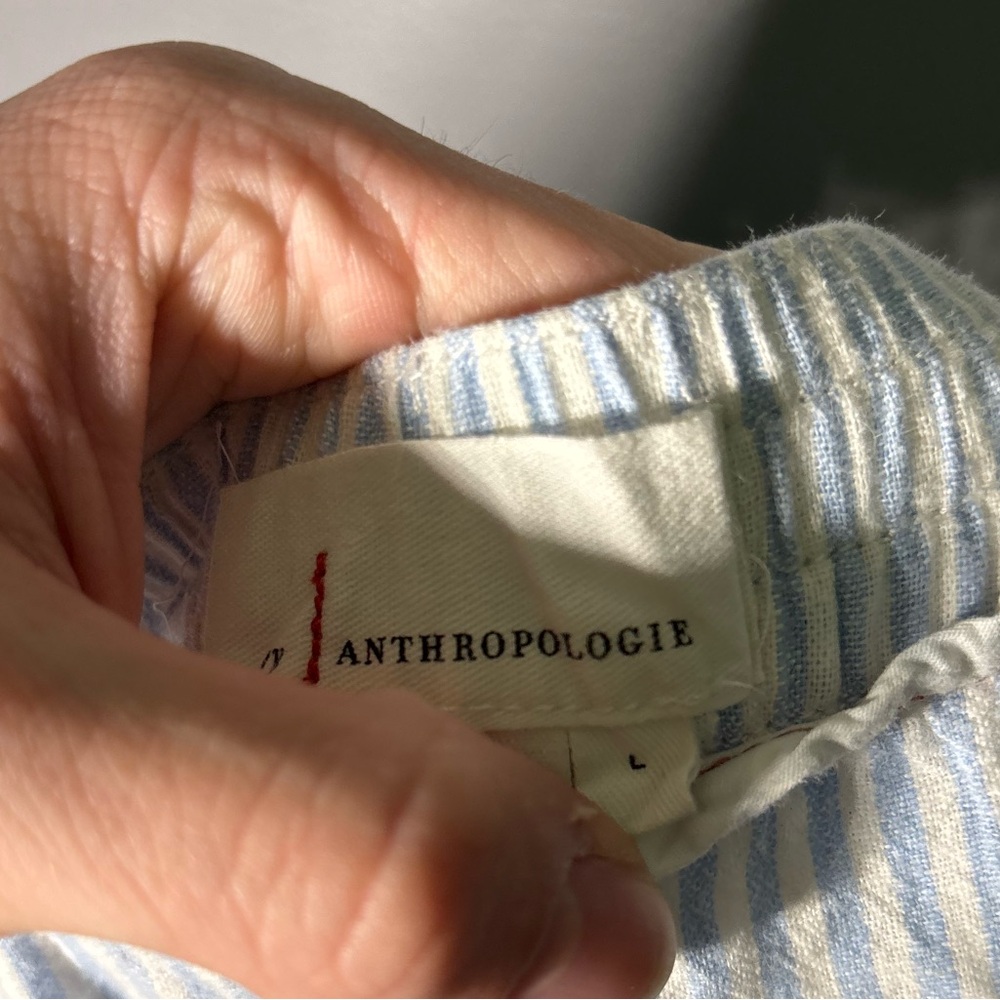 Anthropologie Seashore Linen Blend Striped Pants Womens Size Large - Picture 4 of 5